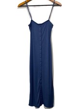 NWT Forever 21 Midi Button Down Slip Dress Women’s Small Simple Minimalist Blue