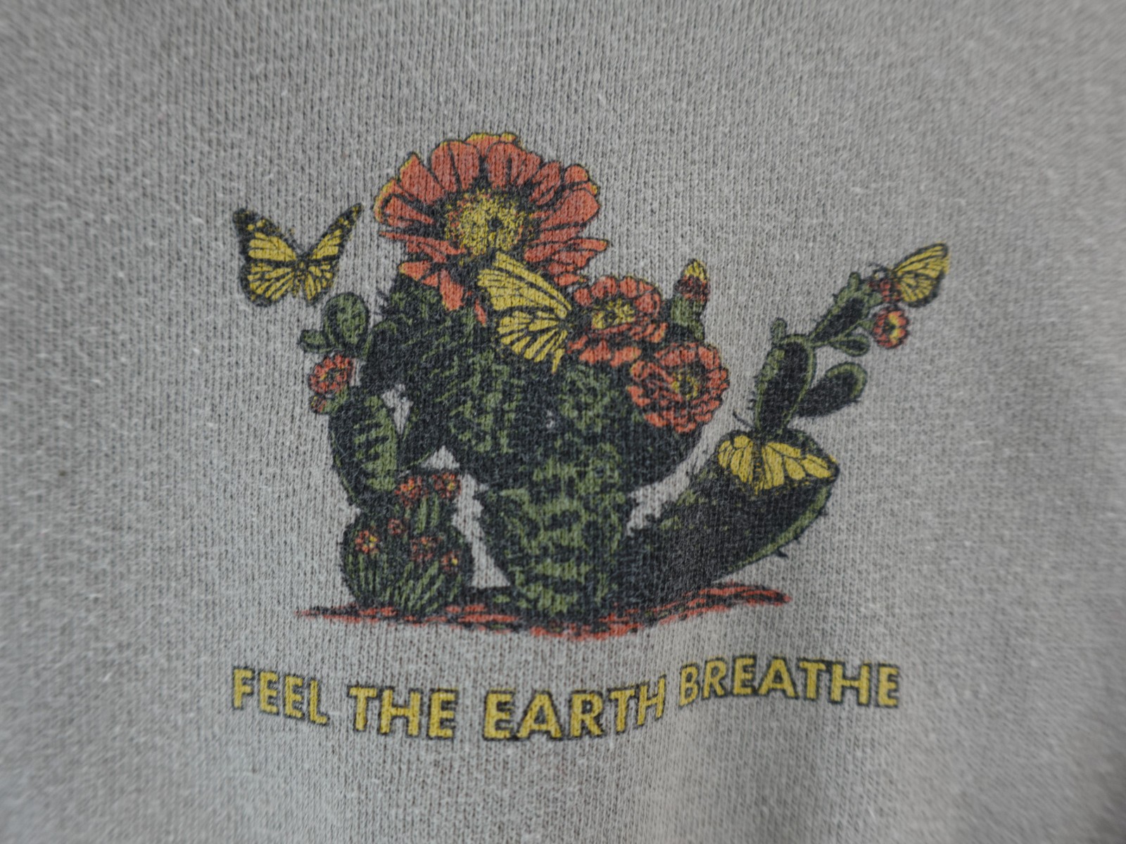 Parks Project Brown 1/4 Zip Pullover Medium Feel The Earth Breathe Sweatshirt