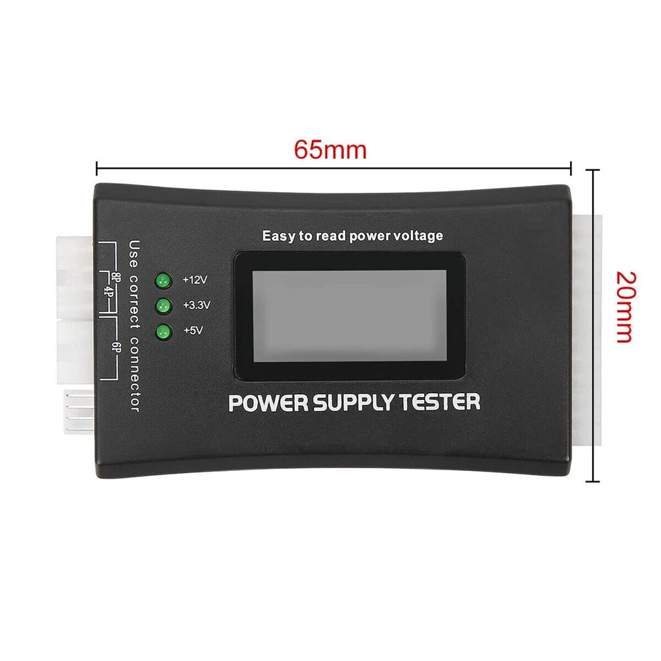 PC 20/24 Pin 4 PSU ATX BTX ITX SATA HDD Power Supply LCD Digital Tester Meter - Image 4 of 4