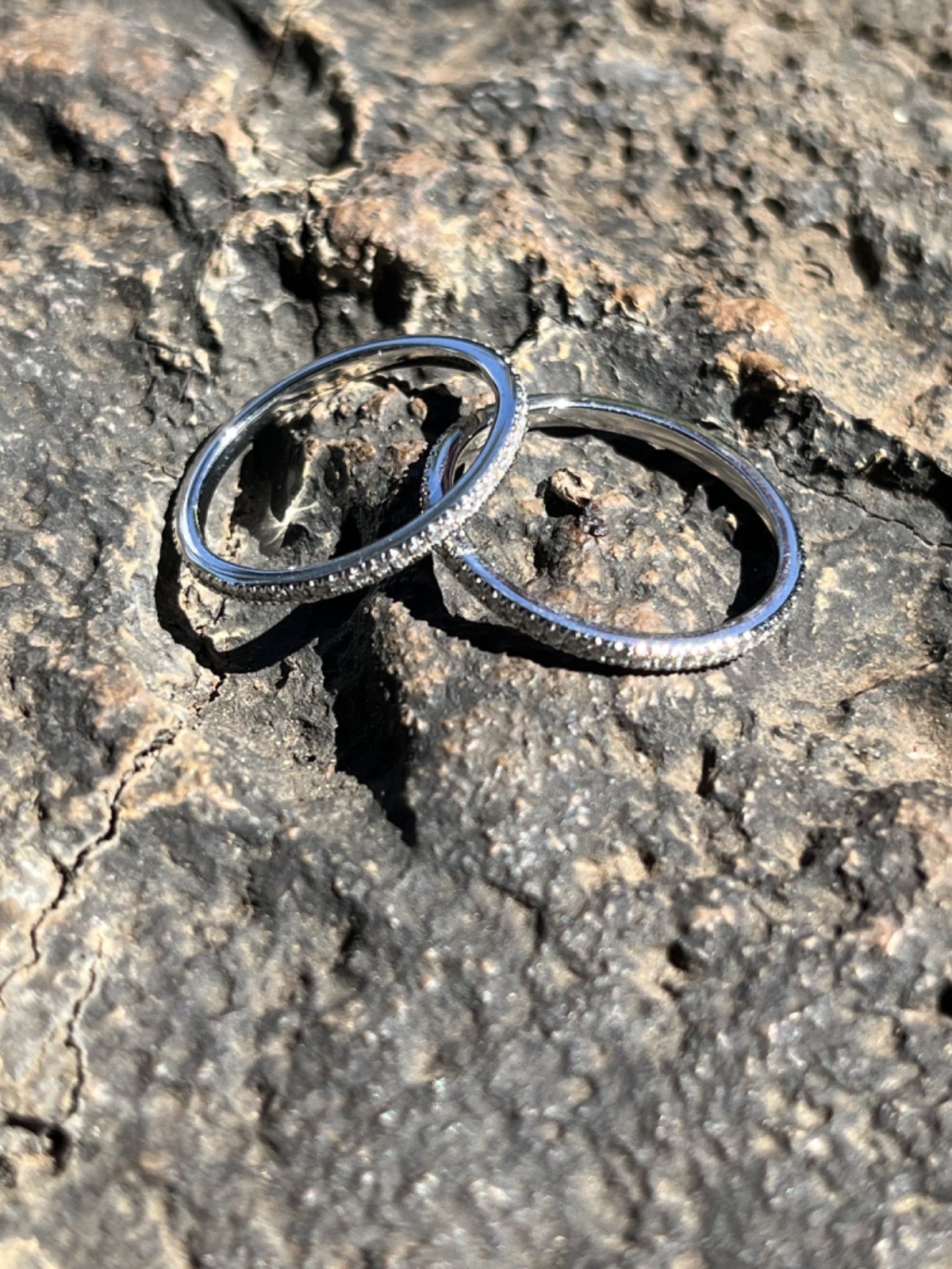 Custom Ordered Pair Hearts on Fire Micro Platinum… - image 3