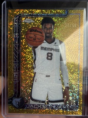 2025-26 NBA Topps Chrome Update Jaren Jackson Jr. GOLD 28/50 IMAGE VARIATION #28