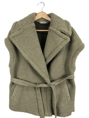 PENN & INK Strickweste Damen Weste Gr. DE 36 khaki Casual-Look