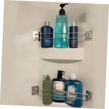RV Shower Corner Storage Bar- Adjustable Stainless Steel Rod for Corner 2