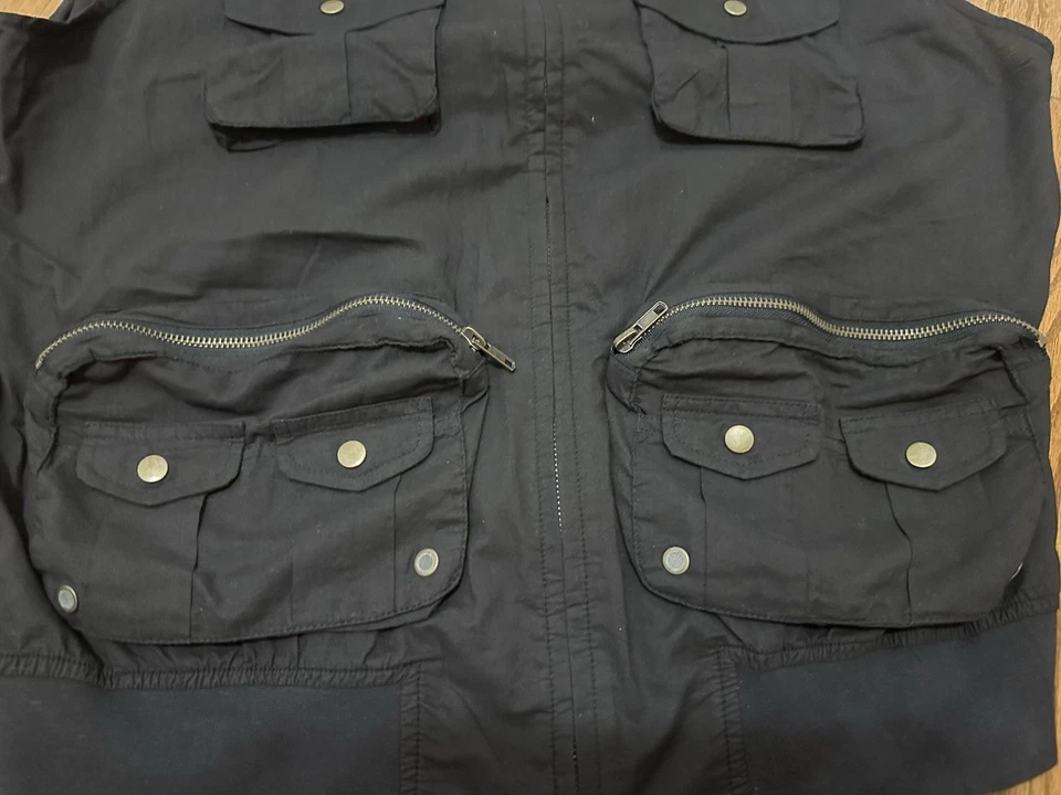 Catálogo UNDERGEAR Raro Vintage Utilitario Hombre Chaleco Jersey L Negro Resistente c2010 Foto 4 de 4