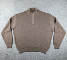 St. Croix 1/4 Zip Pullover Sweatshirt Mens 2XL Brown Made In USA Honeycomb Knit