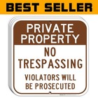 Elegant 'No Trespassing' Sign - 12x12 Pack of 4, Rust-Free Aluminum, Fade-Res...