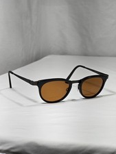 Vintage Bevel 2537 Black Metal Oval Sunglasses 46-20 FRAMES ONLY Japan