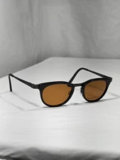 Vintage Bevel 2537 Black Metal Oval Sunglasses 46-20 FRAMES ONLY Japan