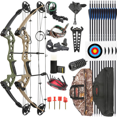 Archery Compound Bow 30-55lbs Let-off 70% Hunting Adjustable Adult Target