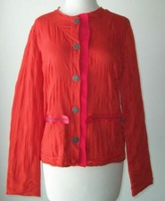 Lanvin Red Viscose Silk Quilt Stitch Jacket M