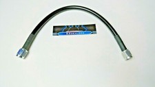 Turbo Oil Feed Line 18" Black PTFE Steel Braided -4An Str x Str Made In USA
