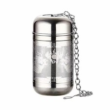 Tee-Ei Kette Edelstahl Drachenmotiv Teesieb Teenetz Teefilter Teeei Teebrüher