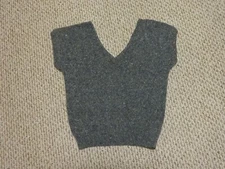 Sweater V-Neck Gray Silk Angora Juniors M