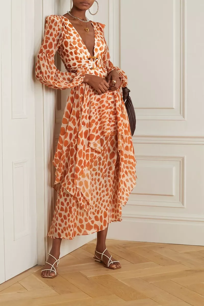 Leopard print skirt clearance orange