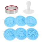 6 Pcs Cookie Stamps Silicone Christmas Cake Biscuit Mold Hand Press