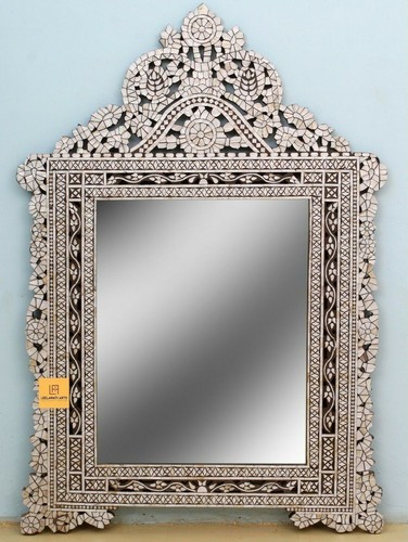 Luxury Home Décor Mother Of Pearl Inlay Mirror Frame Wall Hanging Mirror Frame - Picture 2 of 6