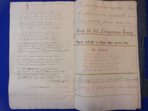 2 MANUSCRIPT COPY - MEASURATION - CIPHERING BOOKS, 1824-1825 of Fanny Y. Sprague - Picture 2 of 11