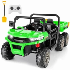 ⭐4WD 24V 2 Seater Electric Ride On Dump Truck Car w/Remote &Music 6 Wheeler UTV⭐
