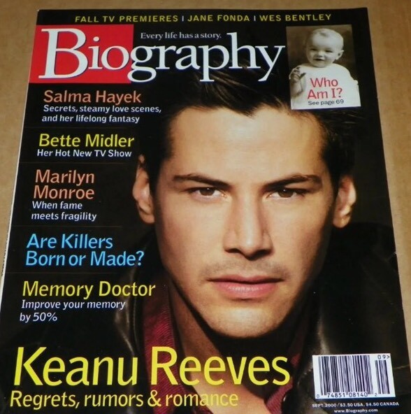 Biography Magazine© SEPT 2000 Actor KEANU REEVES *Rare Issue* NEW! John Wick