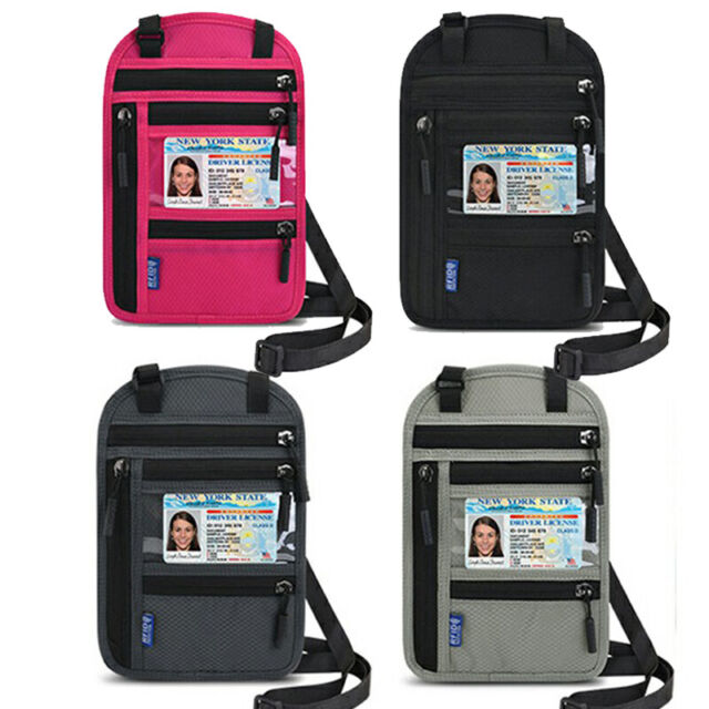 Travel Bag Passport Holder Security Neck Stash Body Pouch Wallet RFID Blocking