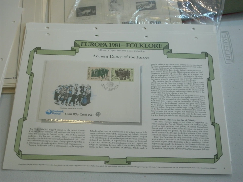 Reader's Digest First Day Cover Stamp Collection Europa Folklore Pages 1981 Vtg - Image 4 of 4