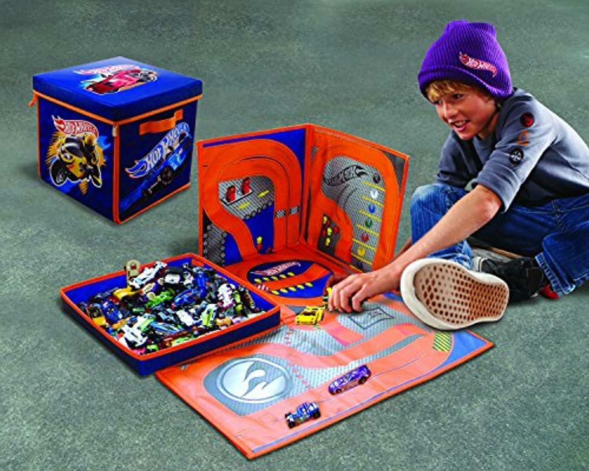 hot wheels zipbin 300 car storage cube and playmat