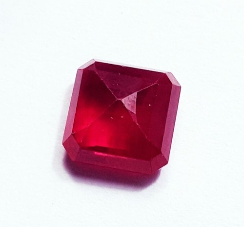 Natural Red Ruby Square Shape Loose Gemstone 6.75 Ct Certified With Free Gift - Picture 5 of 6