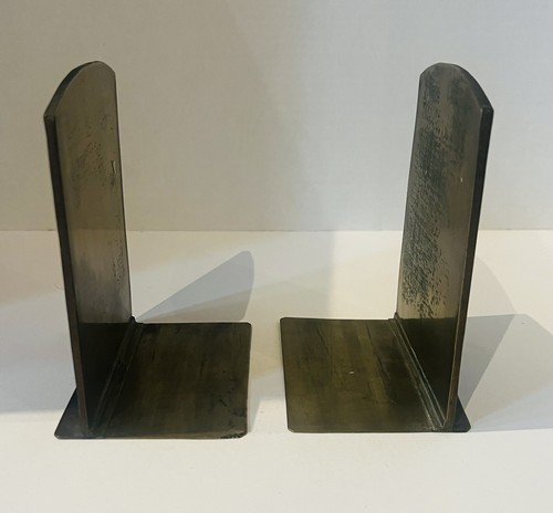 Vintage Chinese Brass Enamel Bookends Pair - Picture 2 of 6