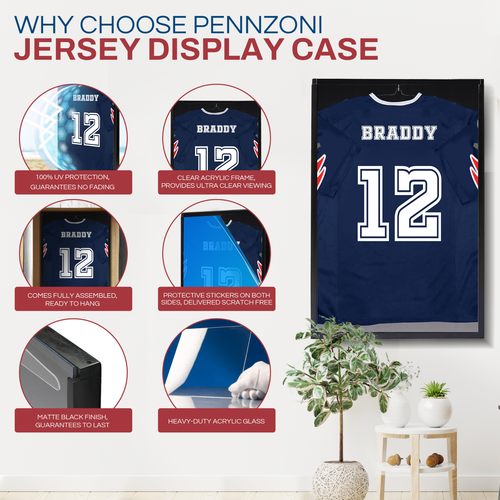 Jersey Display Case for Autographed T-Shirts & Sports Jerseys | Shadow Box - Picture 5 of 10