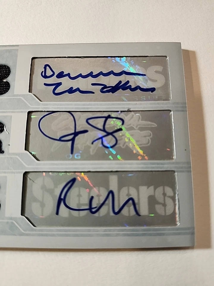 2008 NFL Triple Threads Relic Auto 1/1 White Whale Mendenhall Stewart McFadden - Image 2 of 4