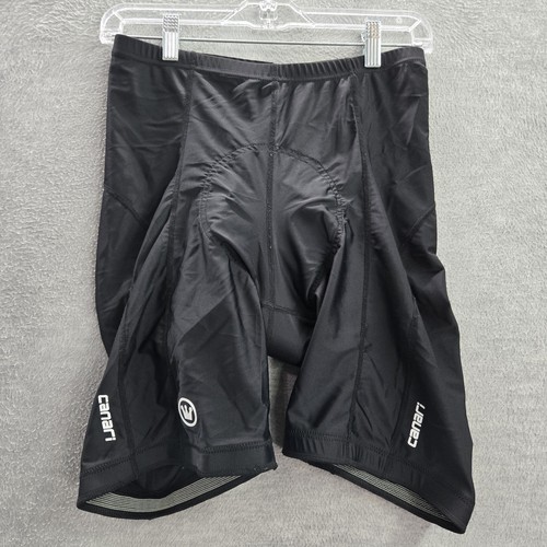 Canari Women Activewear Shorts L Black Nylon Spandex Padded Cycling 9" Inseam - Picture 1 of 7