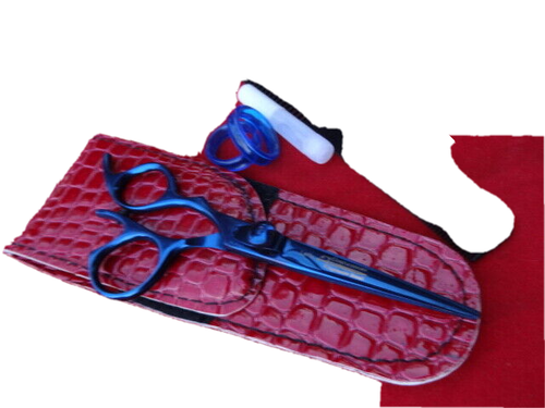 Left Hand_5.5" Titanium Hairdressing Cutting Scissors_Japanese Steel (6" FULL) - Picture 5 of 9