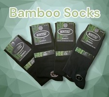 4 Pairs Men Women Bamboo Thin Lightweight Soft Crew Premium Socks Black Sz 8-10