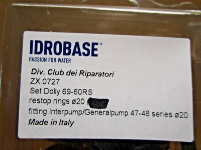 LOT OF 6 IDROBASE ZX.0727 SET DOLLY 69-60RS RESTOP RING FITTINGS