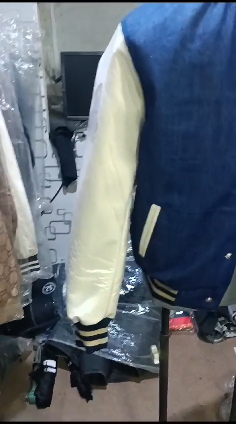 90s Xxxtentacion Winnie The Pooh Varsity Denim Blue & Cream