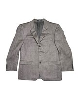 Andrew Fezza Men's Sport Coat Blazer 3 Button Brown Herringbone Wool Blend 42R