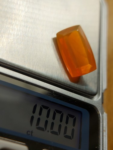Large natural fire opal gemstone - loose faceted Brazilian fire opal 10.00 CTS - Picture 13 of 13