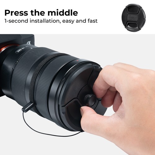 K&F Concept 37mm-82mm 3PCS Center Pinch Lens Cap+Microfiber Cleaning Cloth Kit - Picture 83 of 112