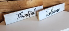 Wooden Welcome Signs - Hand Crafted - Recycled Wood Projects -Welcome / Thankful