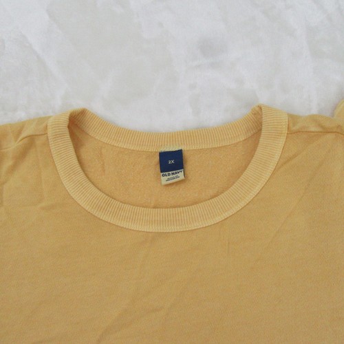 Old Navy Womens Plus 2X Party Fleece Ruffle Shoulder Pullover Sweatshirt Yellow - Picture 6 of 11