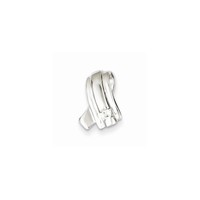 925 Silver Cubic Zirconia Glossy Awareness Ribbon Slide Charm Pendant - 1.6gms on sale 925 Silver Cubic Zirconia Glossy Awareness Ribbon Slide Charm Pendant - 1.6gms on sale