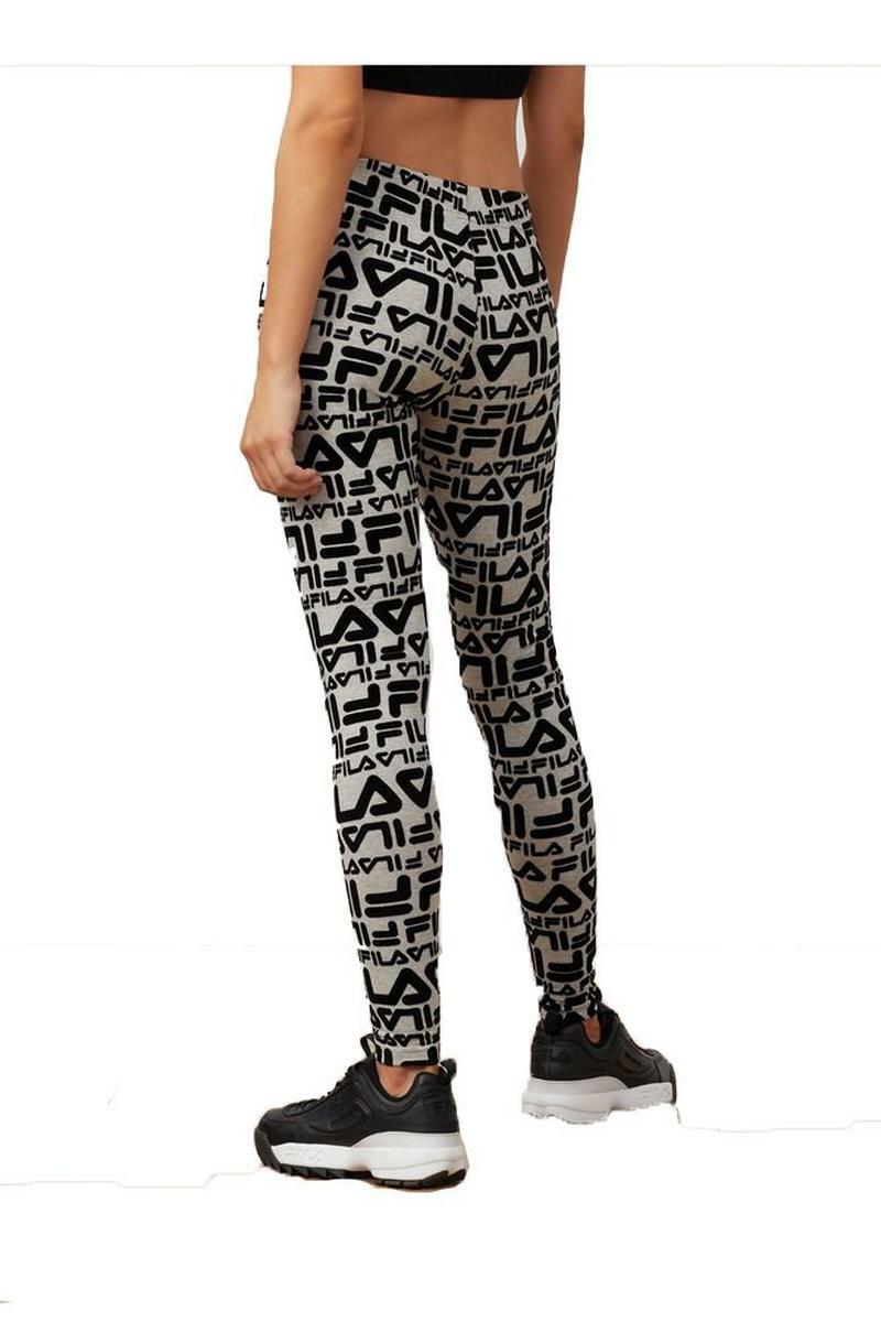 Leggings donna Fila Kaylee stampa logo all over 32582289 grigio taglie M L o XL