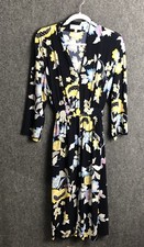 Sabrina Collective Maxi Dress Women’s 16W V Neck Long Sleeve Floral Belted