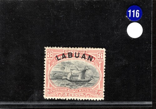 North Borneo LABUAN QV Stamp SG.69a 8c Pink (1894) Mint MM SHIPS Cat £48 BLUE116 - Picture 6 of 6