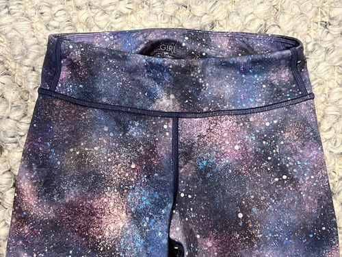 Athleta Girl High Rise Chit Chat Colorful Galaxy Outerspace Capri Leggings, L/12 - Picture 3 of 5