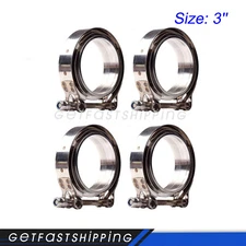 4 X 3" V-Band Flange&Clamp Kit Male/Female With Ridge Exhaust Stainless