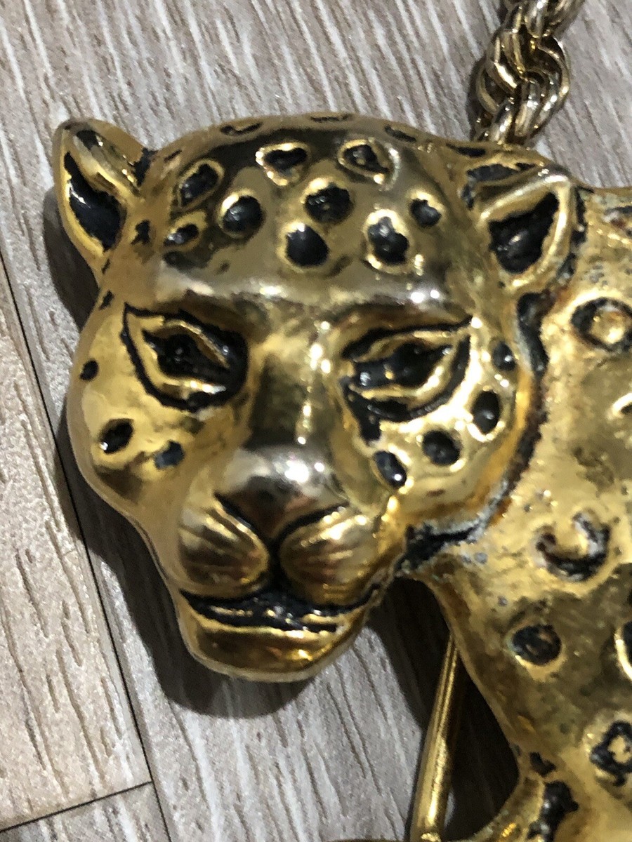 Vintage 90s Doreen Ryan Gold Tone Leopard Statement Belt Buckle Gator Belly Vtg 90s Doreen Ryan Gold Tone Leopard Statement Belt Buckle  main image 2