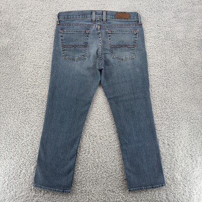 Lucky Brand Women s Sundown Straight Cuffed Crop Jeans 6/28 Blue Made in USA