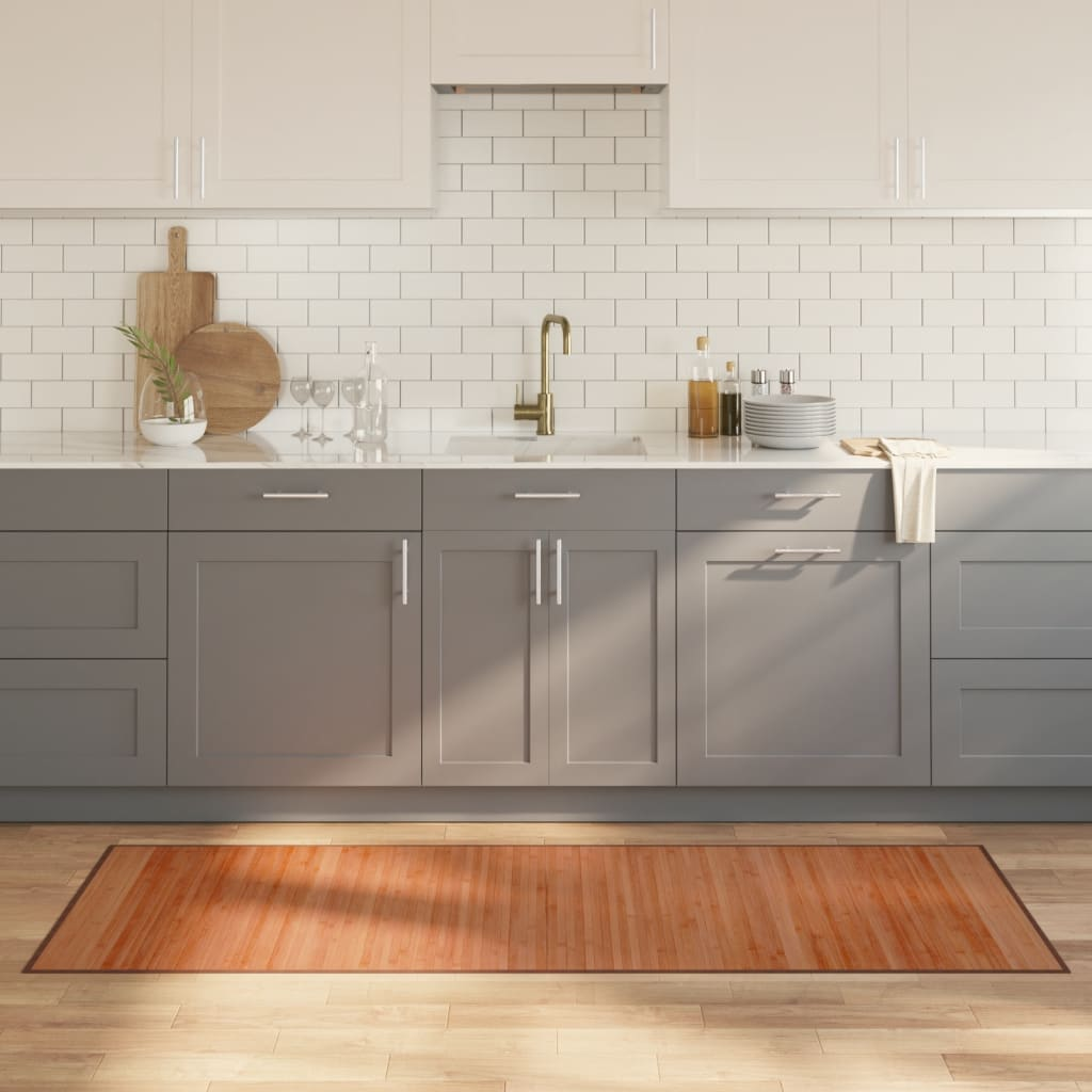 vidaXL Tappeto Rettangolare Marrone 70x200 cm in BambĂą