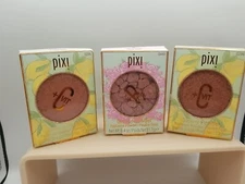 Lot Of 3 Pixi by Petra +C VIT  & + R ROSE DEW  Peach Dew GLOW-Y POWDER .4OZ NEW